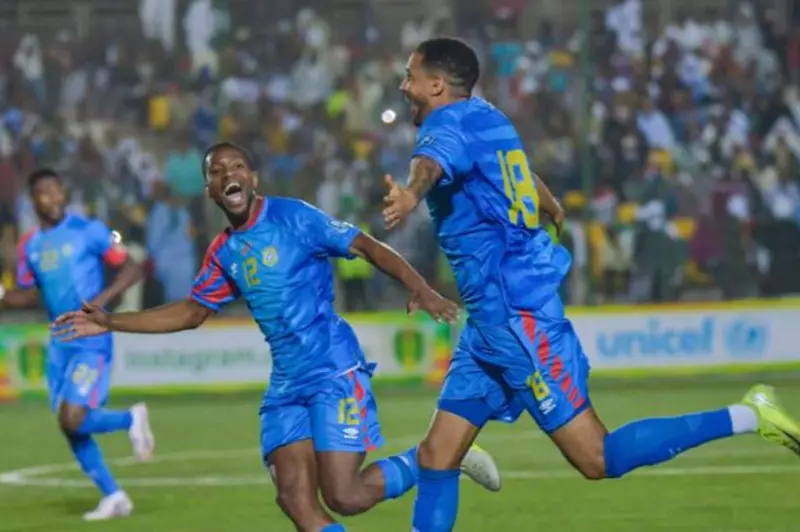 احتفال لاعبو منتخب الكونغو الديمقراطية أمام موريتا